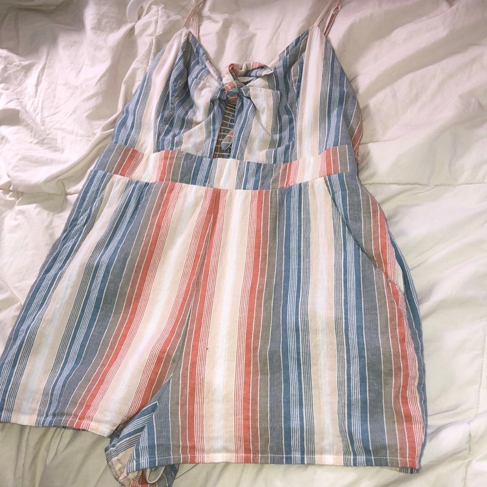 Tie front romper